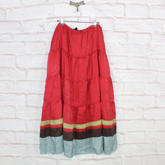 Boden Dresses & Skirts - Boden Multicolor 100% Silk Elastic Waist Lined Maxi Skirt Size 20